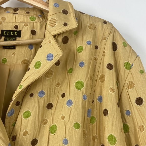 Boho elegant polka dot design artsy button front blazer jacket - Picture 9 of 14